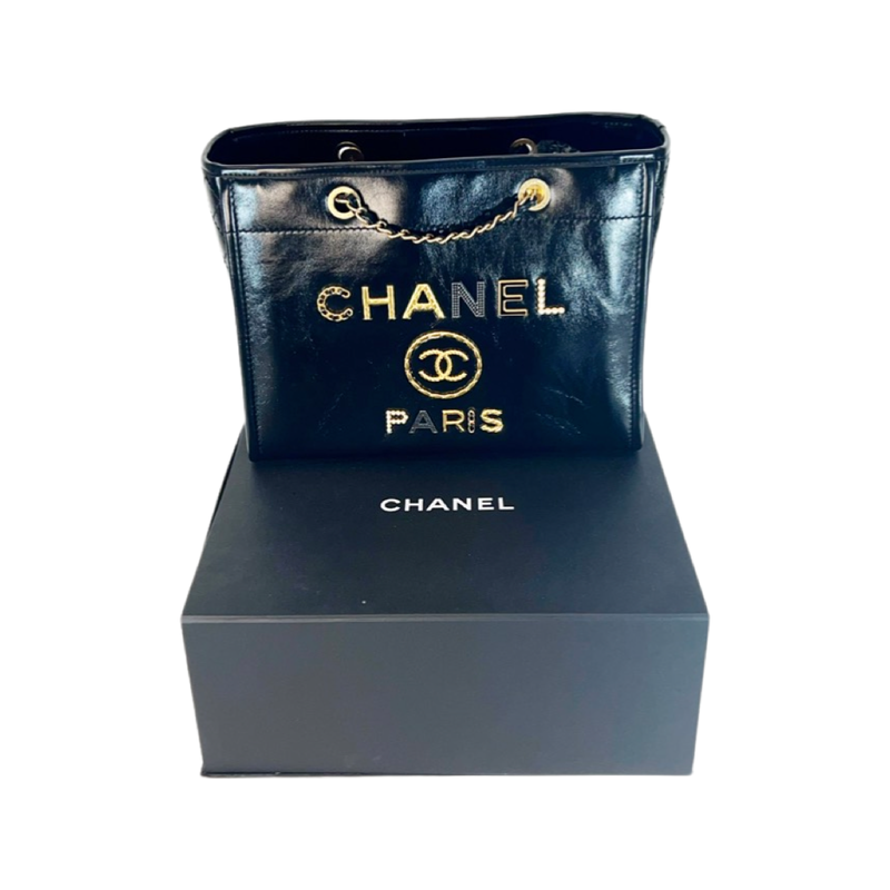 Chanel Ivory Metallic Tweed Small Deauville Shopping Tote White ref.613952  - Joli Closet